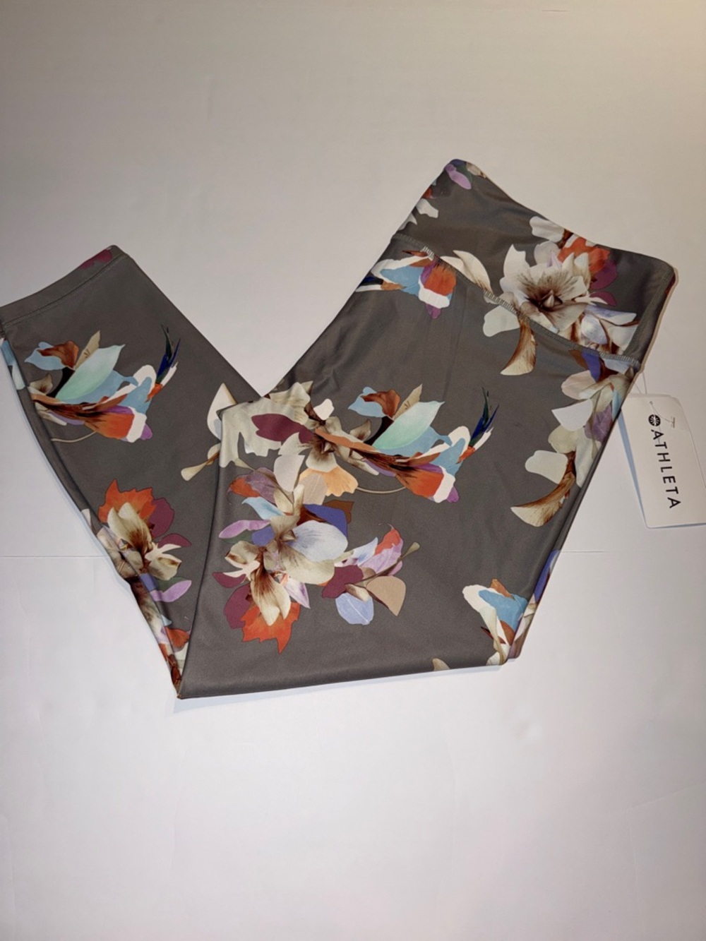 Athleta Elation Paradise 7/8 Tight - Gray with Multicolor Floral